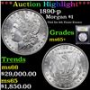 Image 1 : ***Auction Highlight*** 1890-p Morgan Dollar $1 Graded GEM+ Unc By USCG (fc)