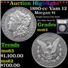Image 1 : ***Auction Highlight*** 1890-cc Vam 12 Morgan Dollar $1 Graded Select Unc By USCG (fc)