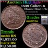 Image 1 : ***Auction Highlight*** 1809 Cohen-6 Classic Head half cent 1/2c Graded Select Unc BN By USCG (fc)
