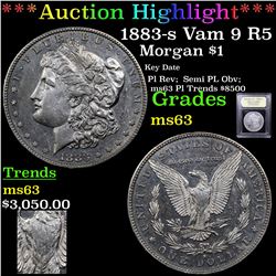 ***Auction Highlight*** 1883-s Vam 9 R5 Morgan Dollar $1 Graded Select Unc By USCG (fc)