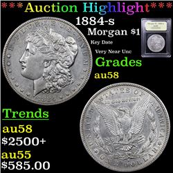 ***Auction Highlight*** 1884-s Morgan Dollar $1 Graded Choice AU/BU Slider By USCG (fc)