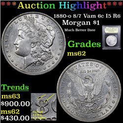 ***Auction Highlight*** 1880-o 8/7 Vam 6c I5 R6 Morgan Dollar $1 Graded Select Unc By USCG (fc)