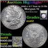 Image 1 : ***Auction Highlight*** 1880-o 8/7 Vam 6c I5 R6 Morgan Dollar $1 Graded Select Unc By USCG (fc)