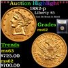 Image 1 : ***Auction Highlight*** 1882-p Gold Liberty Half Eagle $5 Graded Select Unc By USCG (fc)