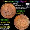 Image 1 : ***Auction Highlight*** 1903 Indian Cent 1c Graded GEM+ Unc RB By USCG (fc)