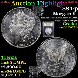 ***Auction Highlight*** 1884-p Morgan Dollar $1 Graded GEM Unc DMPL By USCG (fc)