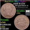 Image 1 : ***Auction Highlight*** 1806 S-270 Draped Bust Large Cent 1c Graded vf+ By USCG (fc)