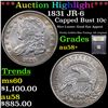 Image 1 : ***Auction Highlight*** 1831 JR6 Capped Bust Dime 10c Graded Choice AU/BU Slider+ By USCG (fc)