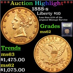 ***Auction Highlight*** 1888-s Gold Liberty Eagle $10 Graded Select Unc By USCG (fc)