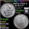 Image 1 : ***Auction Highlight*** 1892-p Vam 3 Morgan Dollar $1 Graded Select Unc By USCG (fc)