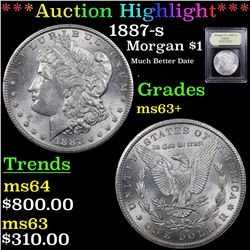 ***Auction Highlight*** 1887-s Morgan Dollar $1 Graded Select+ Unc By USCG (fc)