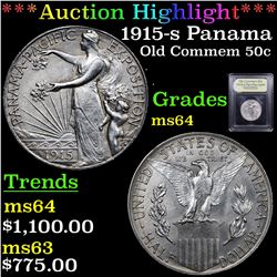 ***Auction Highlight*** 1915-s Panama Pacific Old Commem Half Dollar 50c Graded Choice Unc By USCG (