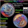 Image 1 : ***Auction Highlight*** 1894-s Rainbow Toned Morgan Dollar $1 Graded Select Unc By USCG (fc)