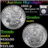 Image 1 : ***Auction Highlight*** 1891-p Morgan Dollar $1 Graded Choice Unc By USCG (fc)