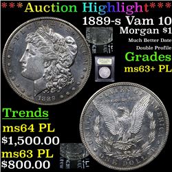 ***Auction Highlight*** 1889-s Vam 10 Morgan Dollar $1 Graded Select Unc+ PL By USCG (fc)