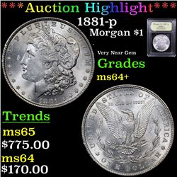 ***Auction Highlight*** 1881-p Morgan Dollar $1 Graded Choice+ Unc By USCG (fc)