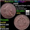 Image 1 : ***Auction Highlight*** 1806 Draped Bust Half Cent 1/2c Graded xf+ By USCG (fc)