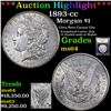 Image 1 : *Highlight OF Entire Auction* 1893-cc Morgan Dollar $1 Graded Choice Unc By USCG (fc)
