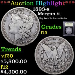 ***Auction Highlight*** 1893-s Morgan Dollar $1 Graded f+ By USCG (fc)