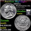 Image 1 : ***Auction Highlight*** 1932-s Washington Quarter 25c Graded Choice+ Unc By USCG (fc)