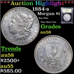 ***Auction Highlight*** 1884-s Morgan Dollar $1 Graded Choice AU/BU Slider By USCG (fc)
