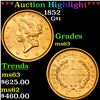 Image 1 : ***Auction Highlight*** 1852 Gold Dollar $1 Grades Select Unc (fc)