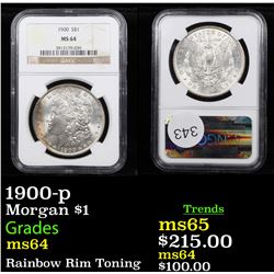 NGC 1900-p Morgan Dollar $1 Graded ms64 By NGC
