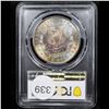 Image 3 : PCGS 1887-p Rainbow Toned Morgan Dollar $1 Graded ms63 By PCGS