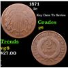 Image 1 : 1871 Two Cent Piece 2c Grades g+