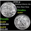 Image 1 : 1941-p Walking Liberty Half Dollar 50c Grades Choice+ Unc