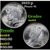 Image 1 : 1923-p Peace Dollar $1 Grades Choice Unc
