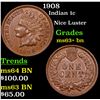 Image 1 : 1908 Indian Cent 1c Grades Select+ Unc BN