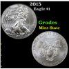 Image 1 : 2015 Silver Eagle Dollar $1 Grades Mint State