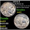 Image 1 : 1934-d Buffalo Nickel 5c Grades Select Unc