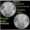 Image 1 : 1884-o Morgan Dollar $1 Grades GEM Unc