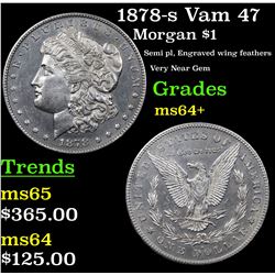 1878-s Vam 47 Morgan Dollar $1 Grades Choice+ Unc