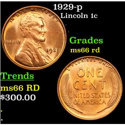 1929-p Lincoln Cent 1c Grades GEM+ Unc RD