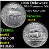 Image 1 : 1936 Delaware Old Commem Half Dollar 50c Grades Choice+ Unc