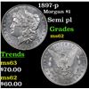 Image 1 : 1897-p Morgan Dollar $1 Grades Select Unc