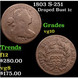 1803 S-251 Draped Bust Large Cent 1c Grades vg+