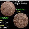 Image 1 : 1803 S-251 Draped Bust Large Cent 1c Grades vg+