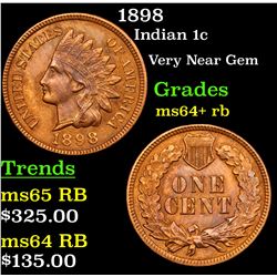 1898 Indian Cent 1c Grades Choice+ Unc RB
