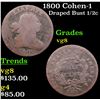 Image 1 : 1800 Cohen-1 Draped Bust Half Cent 1/2c Grades vg, very good