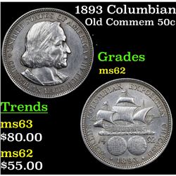 1893 Columbian Old Commem Half Dollar 50c Grades Select Unc