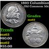 Image 1 : 1893 Columbian Old Commem Half Dollar 50c Grades Select Unc