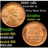 Image 1 : 1909 vdb Lincoln Cent 1c Grades Choice+ Unc RD