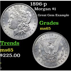 1896-p Morgan Dollar $1 Grades GEM Unc