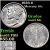 Image 1 : 1936-d Mercury Dime 10c Grades Select Unc FSB