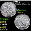 Image 1 : 1946-p Walking Liberty Half Dollar 50c Grades Select+ Unc