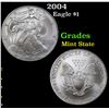 Image 1 : 2004 Silver Eagle Dollar $1 Grades Mint State